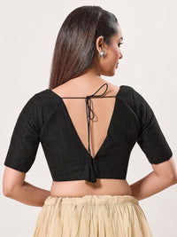 Zigzag Crocheo Elbow Sleeves Blouse