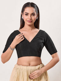 Zigzag Crocheo Elbow Sleeves Blouse