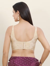 Sleeveless Tissue Butti Round Neck Blouse