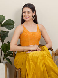 Sleeveless Tissue Butti Round Neck Blouse