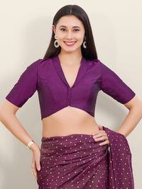 Tafeta Silk Lapel Collar Blouse