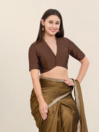 Tafeta Silk Lapel Collar Blouse