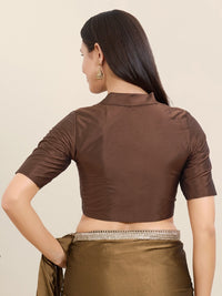 Tafeta Silk Lapel Collar Blouse