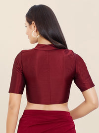 Tafeta Silk Lapel Collar Blouse