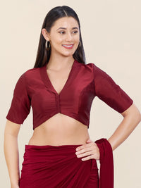 Tafeta Silk Lapel Collar Blouse