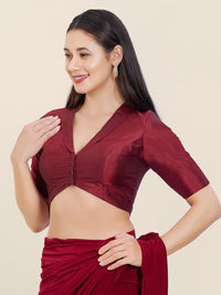 Tafeta Silk Lapel Collar Blouse