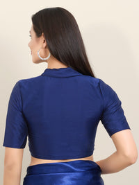 Taffeta Silk Lapel Collar Blouse