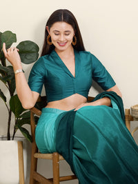 Tafeta Silk Lapel Collar Blouse