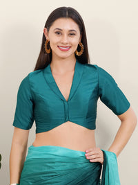 Tafeta Silk Lapel Collar Blouse