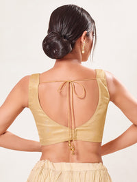 Tissue Katori Cut Designer Sleeveless Blouse