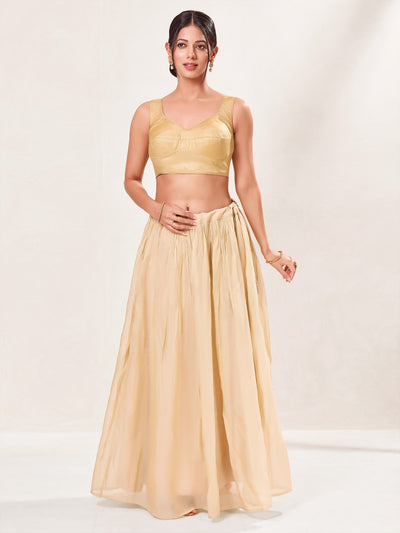 Tissue Katori Cut Designer Sleeveless Blouse
