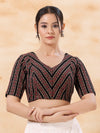 Cotton Stripe High Neck Blouse