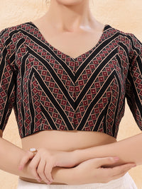 Cotton Stripe High Neck Blouse