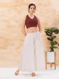 Stripe Cotton Halter Neck Blouse