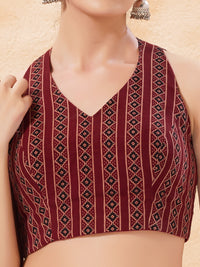 Stripe Cotton Halter Neck Blouse