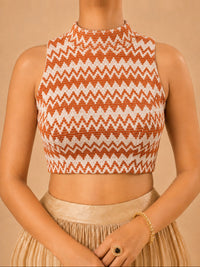 Crocheo Zigzag Collar Blouse