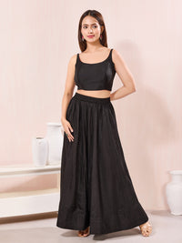Reverse By Vamas 2 In 1 Solid Taffeta Silk Sleeveless Blouse