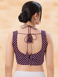Vamas Dual Neck Polka Dots Cotton Sleeveless Blouse