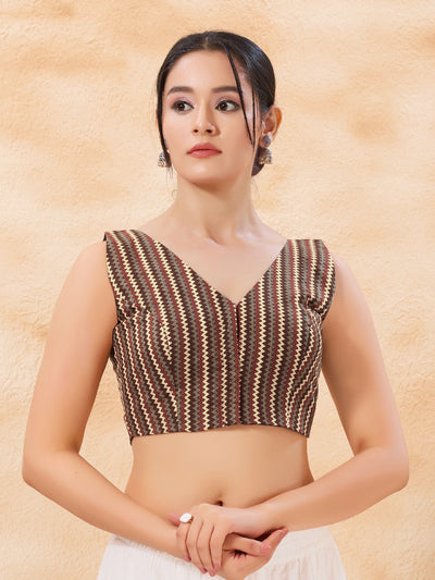 Vamas Pure Cotton Sleeveless High Neck Blouse