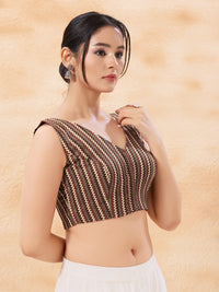 Vamas Pure Cotton Sleeveless High Neck Blouse