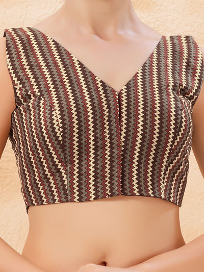 Vamas Pure Cotton Sleeveless High Neck Blouse