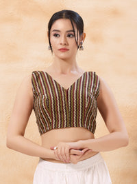 Vamas Pure Cotton Sleeveless High Neck Blouse