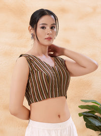 Vamas Pure Cotton Sleeveless High Neck Blouse