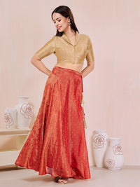 Vamas High Neck Silk Lapel Collar Blouse