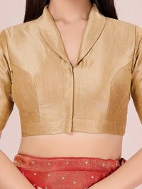 Vamas High Neck Silk Lapel Collar Blouse