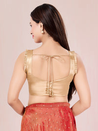 Gajji Silk Gold Pleated Armhole Blouse