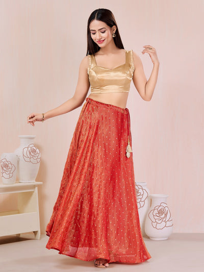 Gajji Silk Gold Pleated Armhole Blouse