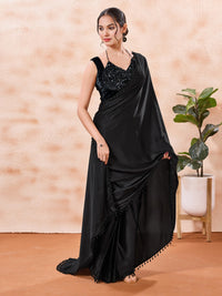 Velvet Sequence Dual Neck Partywear Blouse