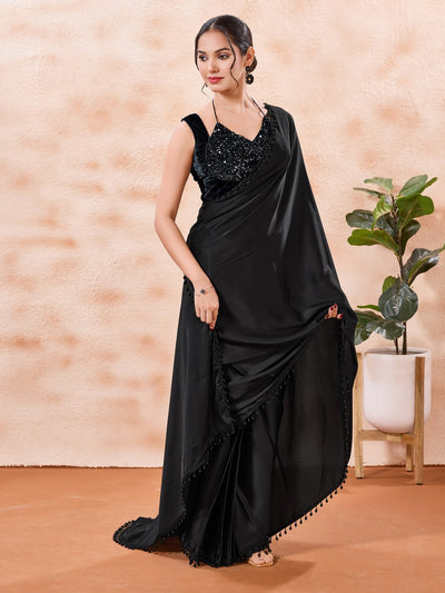 Velvet Sequence Dual Neck Partywear Blouse