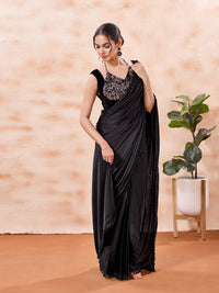 Velvet Sequence Dual Neck Partywear Blouse