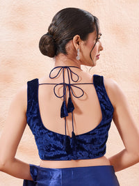 Velvet Sequence Dual Neck Partywear Blouse