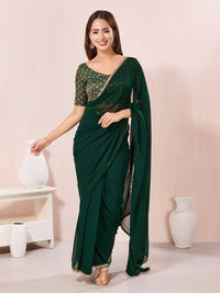 Vamas Signature V Neck Brocade Blouse