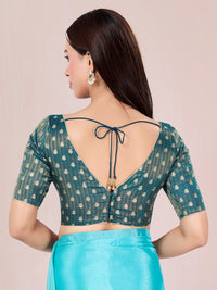 Vamas Signature V Neck Brocade Blouse