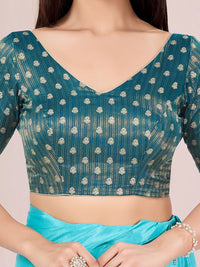 Vamas Signature V Neck Brocade Blouse