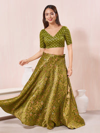 Vamas Signature V Neck Brocade Blouse