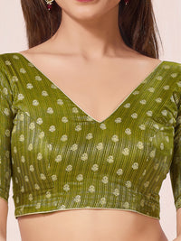 Vamas Signature V Neck Brocade Blouse