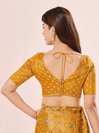Vamas Signature V Neck Brocade Blouse