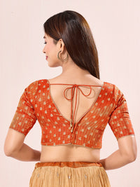 Vamas Signature V Neck Brocade Blouse