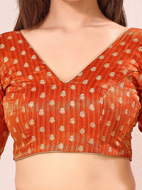Vamas Signature V Neck Brocade Blouse