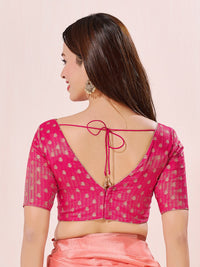 Vamas Signature V Neck Brocade Blouse