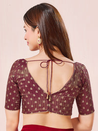 Vamas Signature V Neck Brocade Blouse