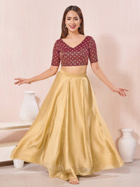 Vamas Signature V Neck Brocade Blouse