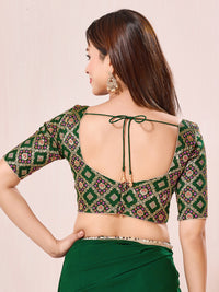 Vamas Bandhani Brocade Elbow Sleeves Blouse