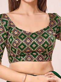 Vamas Bandhani Brocade Elbow Sleeves Blouse