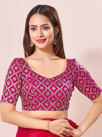 Vamas Bandhani Brocade Elbow Sleeves Blouse