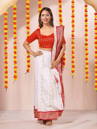 Vamas Bandhani Brocade Elbow Sleeves Blouse